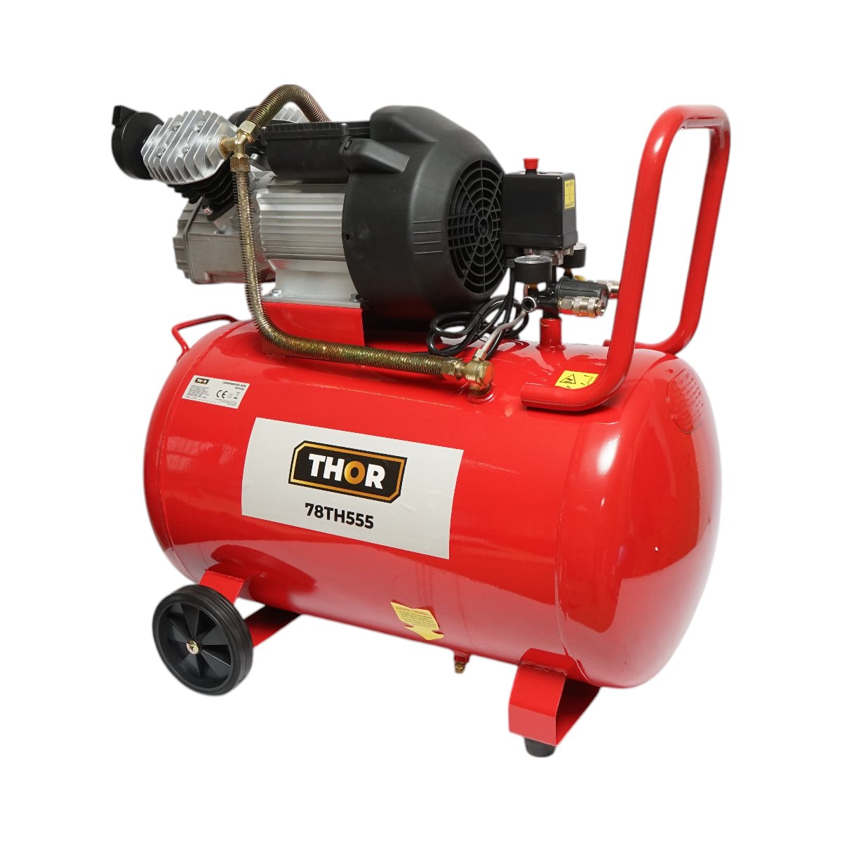 Compresor aer volum 100L, motor 2 cilindrii in V 2.2KW/2CP, presiune maxima 8 bar, volum aer aspirat 370L THOR